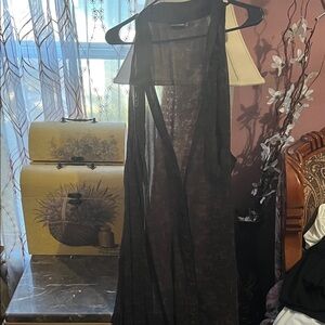 PrettyLittleThing Black Sheer Maxi Dress